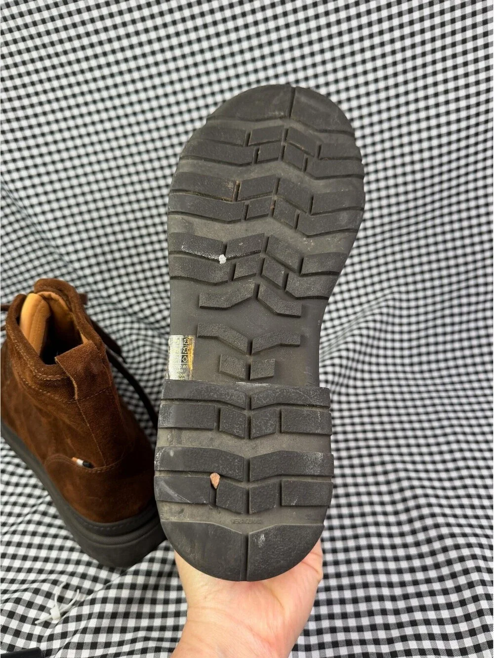Allen Edmonds Sawyer Waterproof Boots Men 13 D Brown Suede Moc Toe Lug Sole 5860